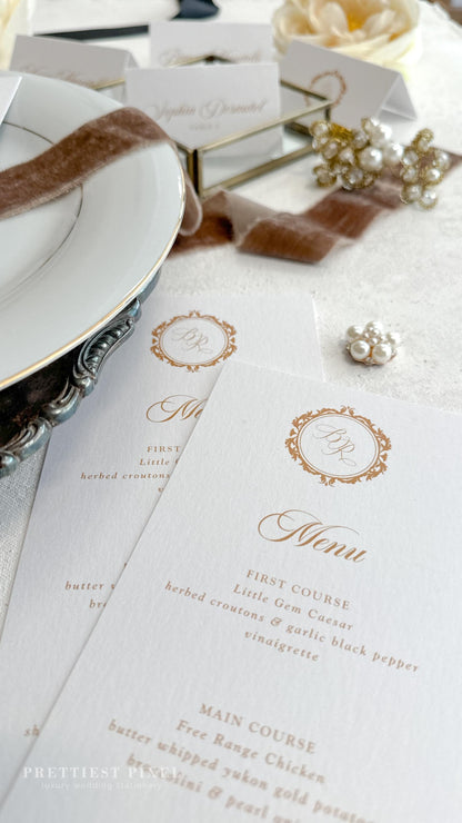 Wedding Menu | reception menu | dinner menu | table menu |  Style 106   |  SET OF 10