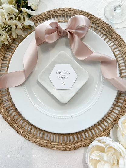 Hexagon Place Cards | Die-Cut Name Cards Name Tags - Style 298