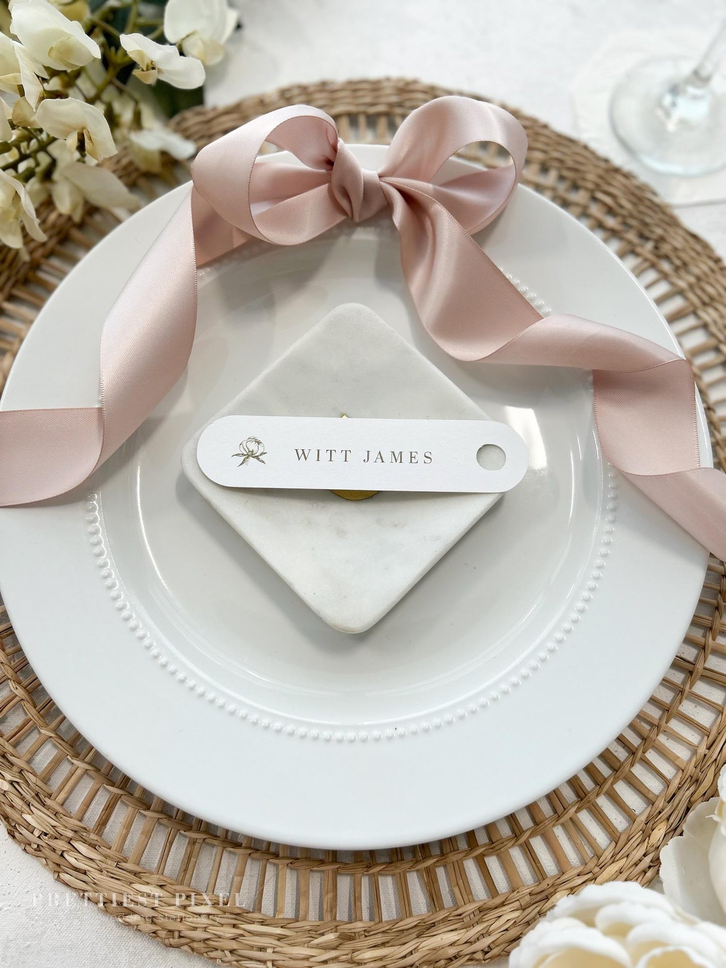 Rounded Rectangle Place Cards | Elegant Die-Cut Name Cards Name Tags - Style 306