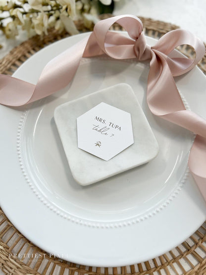 Hexagon Place Cards | Die-Cut Name Cards Name Tags - Style 298