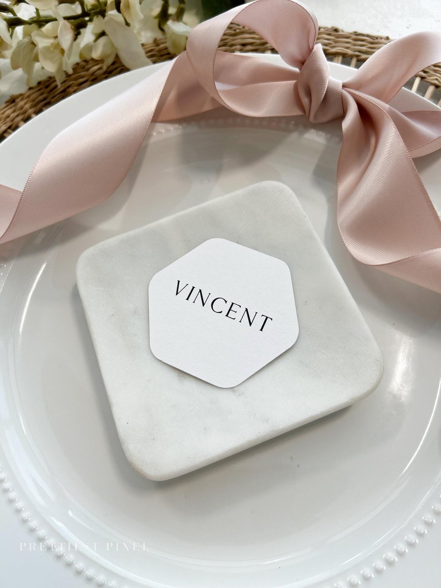 Rounded Hexagon Place Cards | Style 241