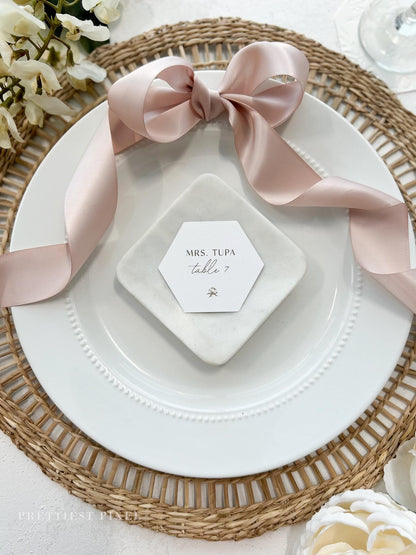 Hexagon Place Cards | Die-Cut Name Cards Name Tags - Style 298