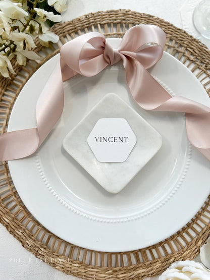 Rounded Hexagon Place Cards | Style 241