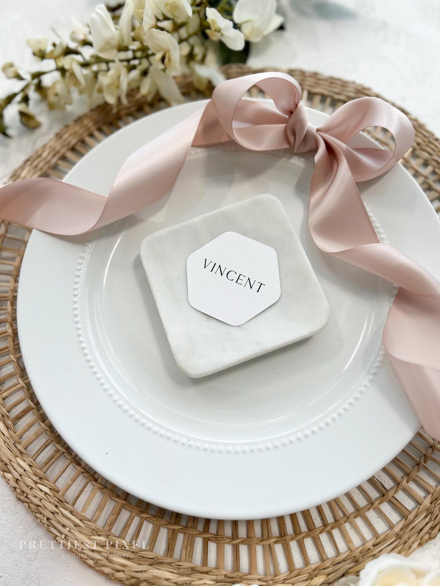 Rounded Hexagon Place Cards | Style 241