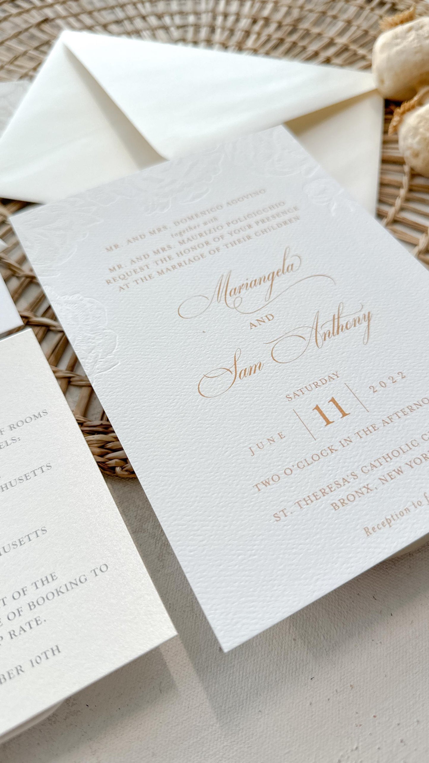 Blind Deboss Wedding Invitations | Neutrals  | Wedding Invitations - Style 777 Digital