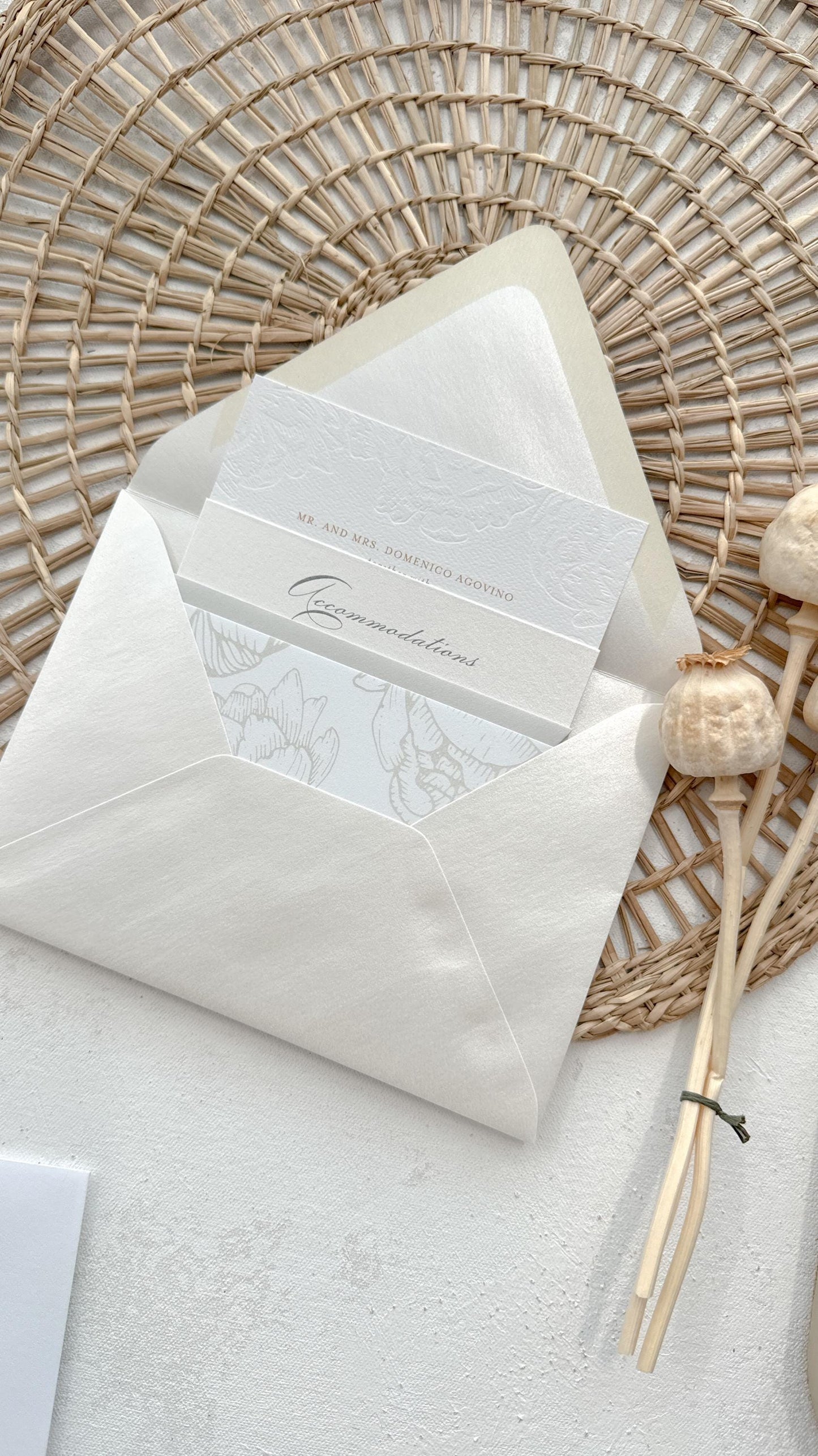 Blind Deboss Wedding Invitations | Neutrals  | Wedding Invitations - Style 777 Digital