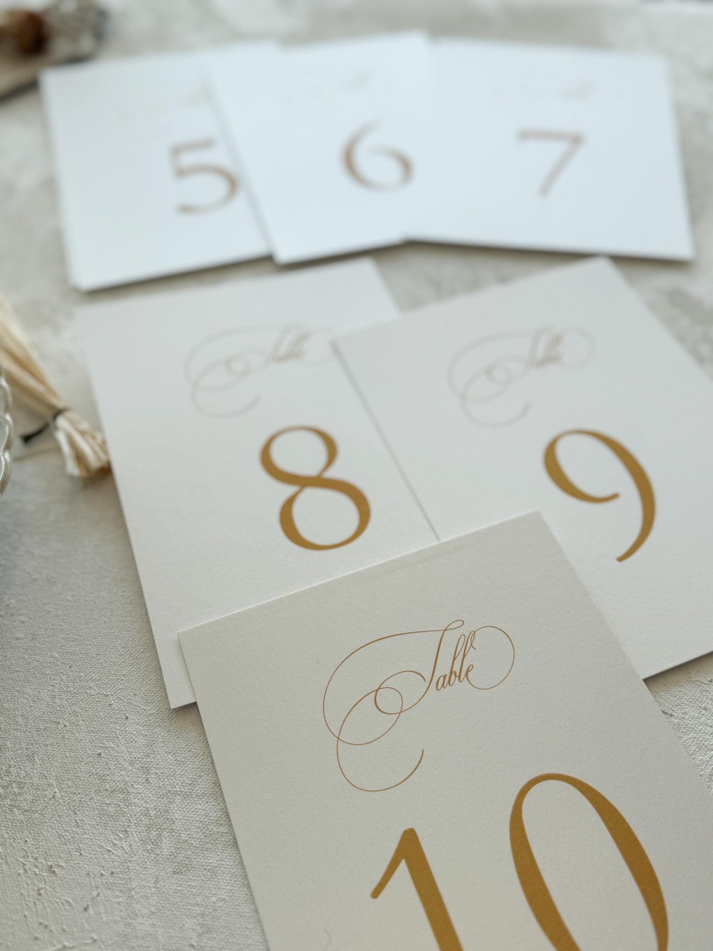 Wedding Table Number, Elegant Printed Cards | Shimmer Ivory Cardstock | 5x7