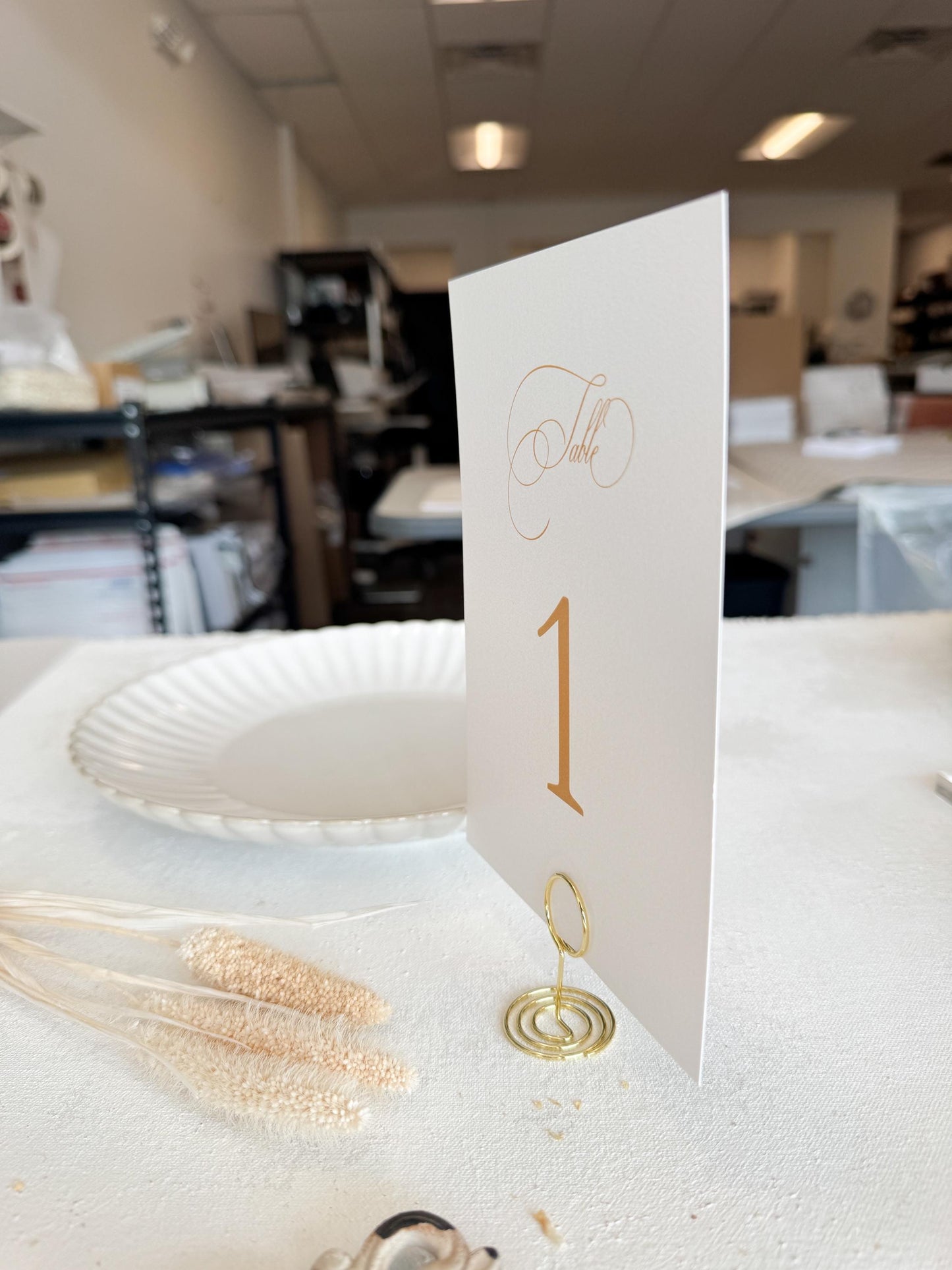Wedding Table Number, Elegant Printed Cards | Shimmer Ivory Cardstock | 5x7