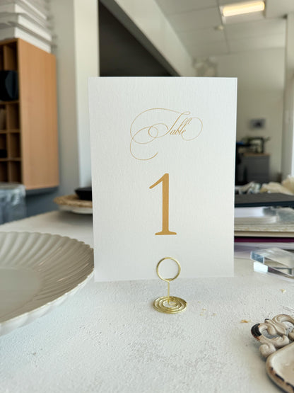 Wedding Table Number, Elegant Printed Cards | Shimmer Ivory Cardstock | 5x7
