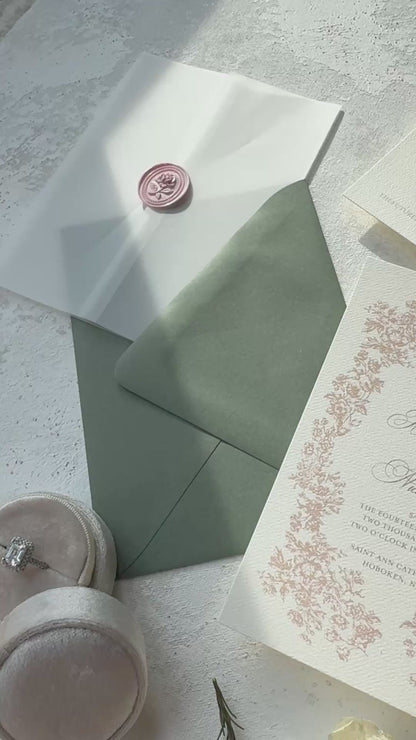 Digitally Printed Wedding Invitations – Elegant Invitation Suite with RSVP Card Included Style 97