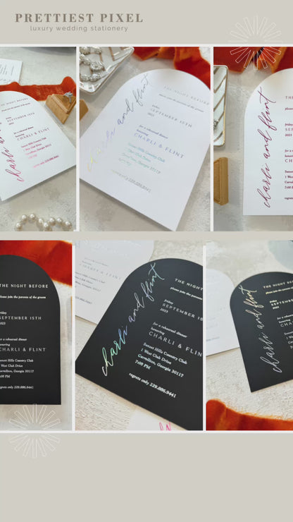 Holographic Rehearsal Invitations - Arch - Style 42