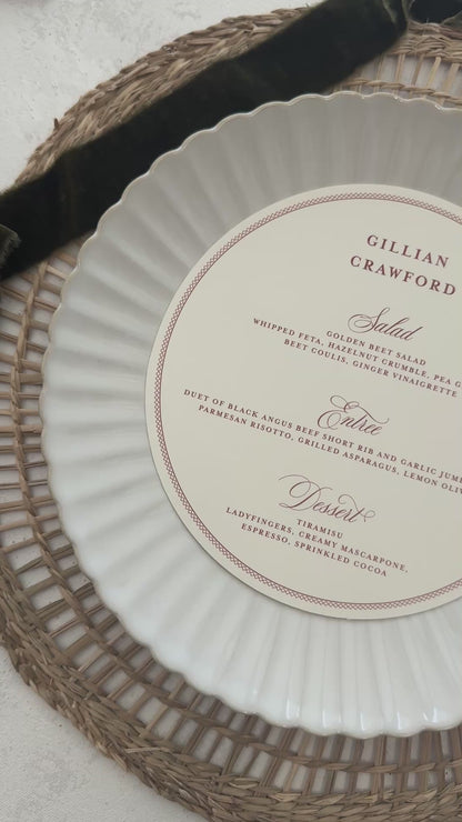 Round Circular Wedding Menu | Style 220