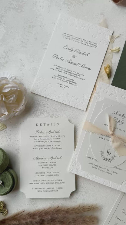Oversized Letterpress Wedding Invitations Style 4120