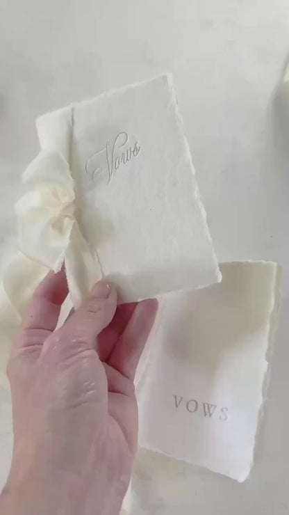 Handmade Paper Vow Books: Silver Foil Wedding Booklets (Set of 2)