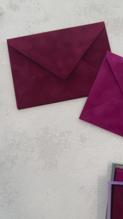 Velvet Envelopes - Fuschia Velvet Envelope - SET OF 10