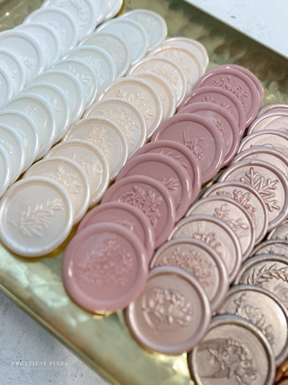 Dusty Rose Adhesive Wax Seals  |  Wax Seals Stickers  - Wax Seals for Envelopes or Wedding Invitations