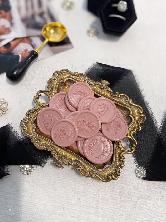 Dusty Rose Adhesive Wax Seal Stickers